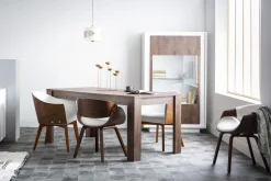 Store Miliboo Silla nórdica blanco y madera clara ARAMIS