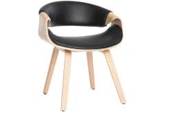 New Miliboo Silla nórdica negro y madera clara ARAMIS