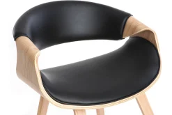 New Miliboo Silla nórdica negro y madera clara ARAMIS
