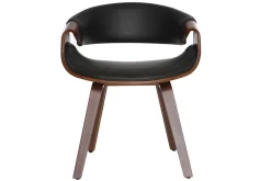 Outlet Miliboo Silla nórdica negro y madera oscura ARAMIS