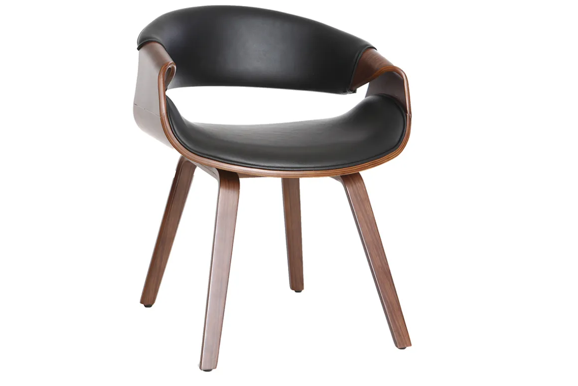 Outlet Miliboo Silla nórdica negro y madera oscura ARAMIS