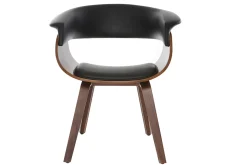 Outlet Miliboo Silla nórdica negro y madera oscura OKTAV