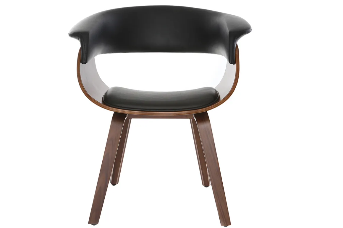 Outlet Miliboo Silla nórdica negro y madera oscura OKTAV