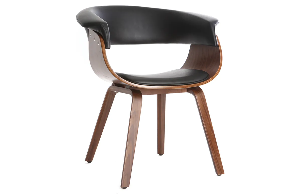 Outlet Miliboo Silla nórdica negro y madera oscura OKTAV