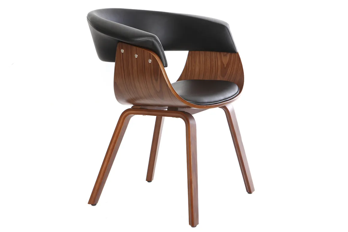 Outlet Miliboo Silla nórdica negro y madera oscura OKTAV