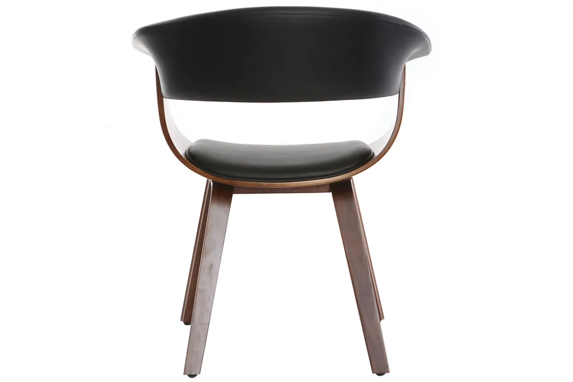 Outlet Miliboo Silla nórdica negro y madera oscura OKTAV