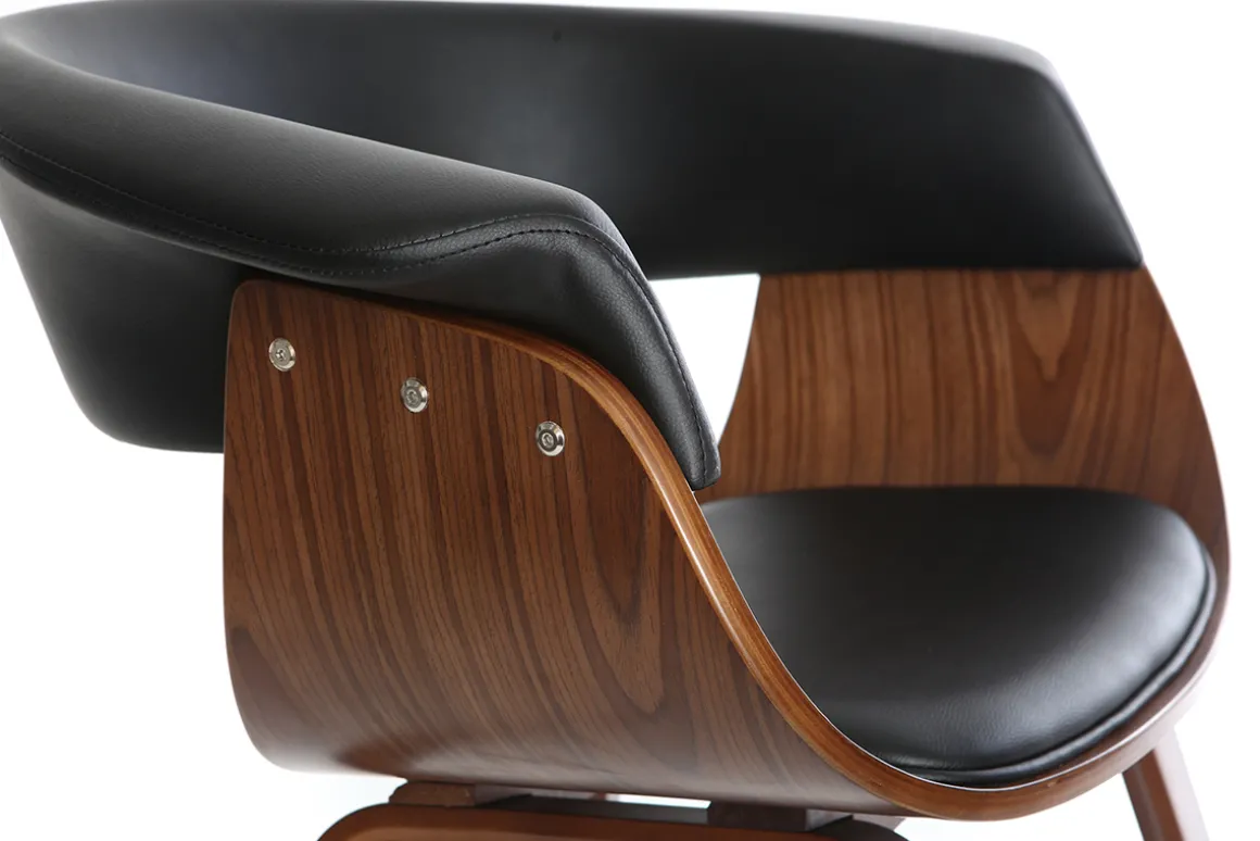 Outlet Miliboo Silla nórdica negro y madera oscura OKTAV