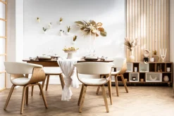 Outlet Miliboo Silla nórdica negro y madera oscura OKTAV