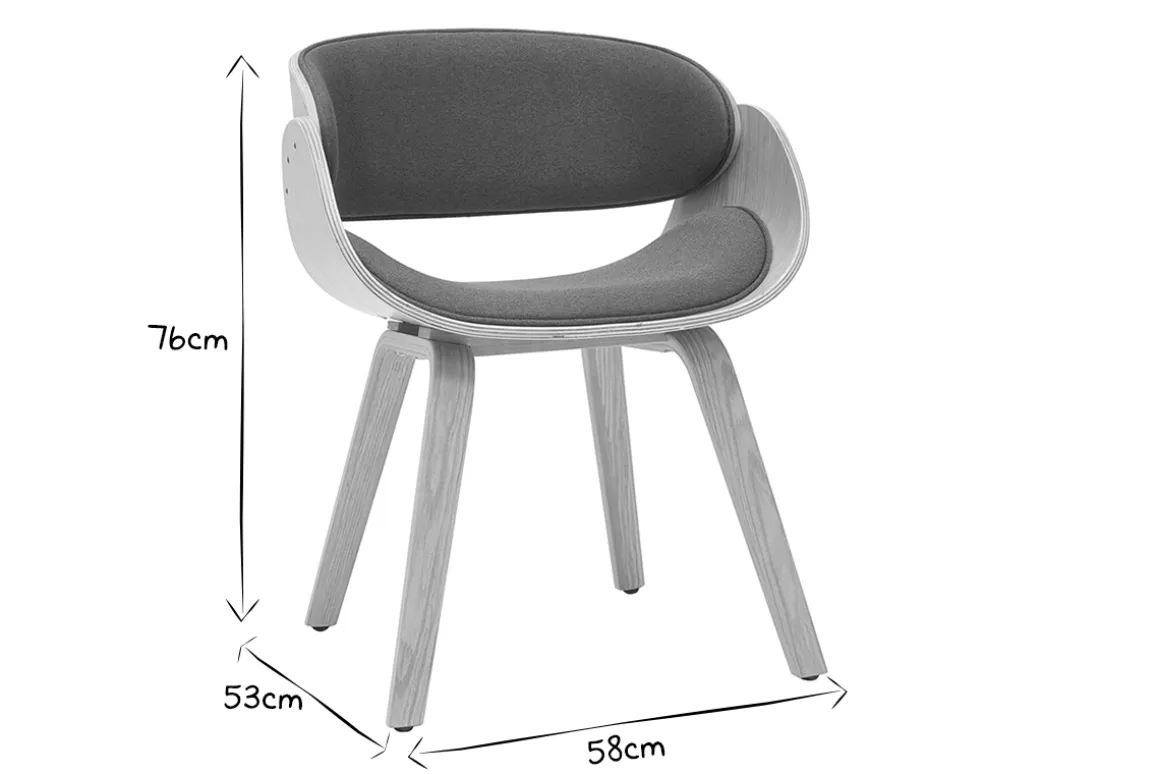 Cheap Miliboo Silla tejido azul petróleo y madera clara BENT