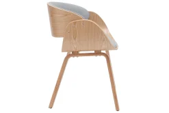 Best Miliboo Silla tejido gris y madera clara BENT
