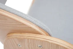 Best Miliboo Silla tejido gris y madera clara BENT