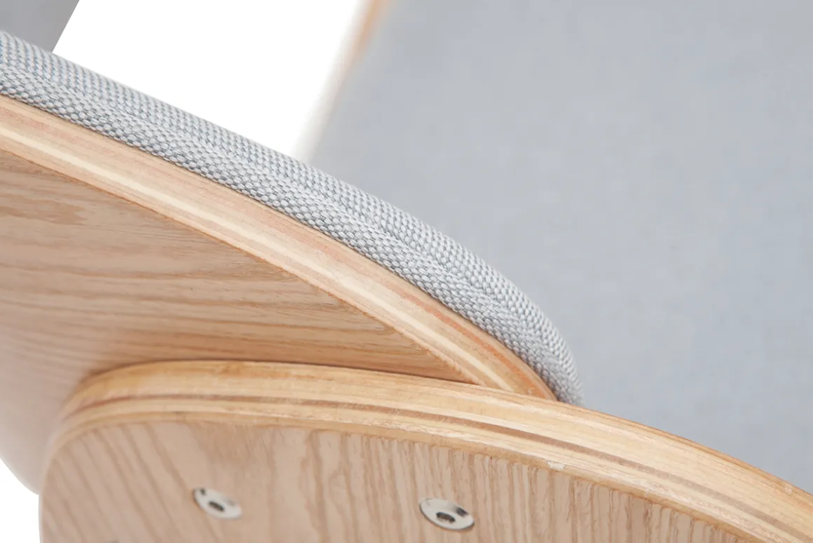 Best Miliboo Silla tejido gris y madera clara BENT