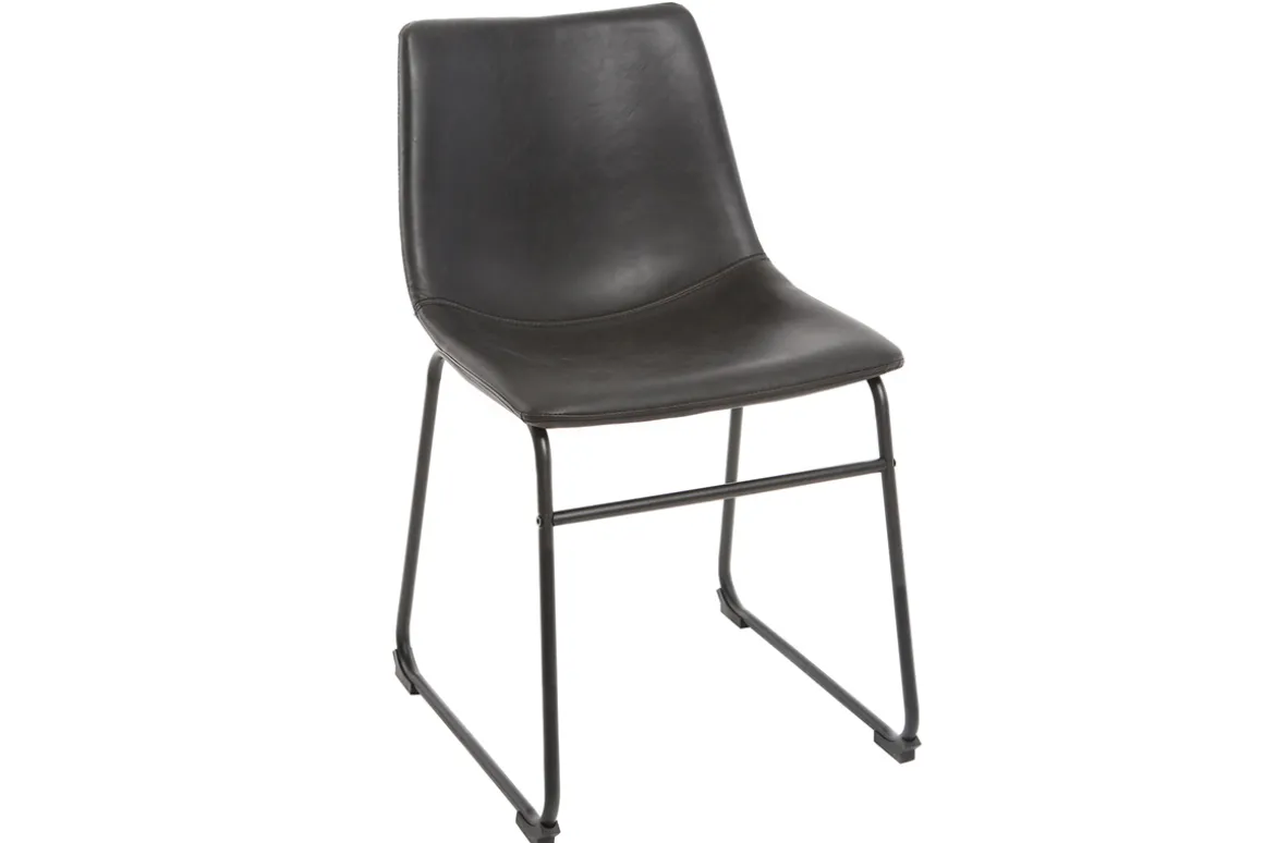 Store Miliboo Silla vintage PU negro NEW ROCK
