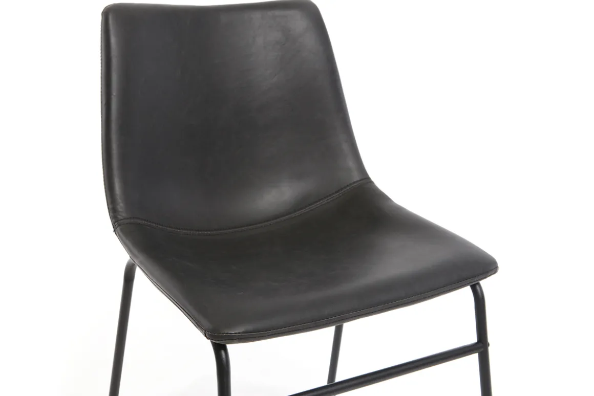 Store Miliboo Silla vintage PU negro NEW ROCK