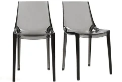 Best Miliboo Sillas diseño grises ahumado lote de 2 interior / exterior YZEL