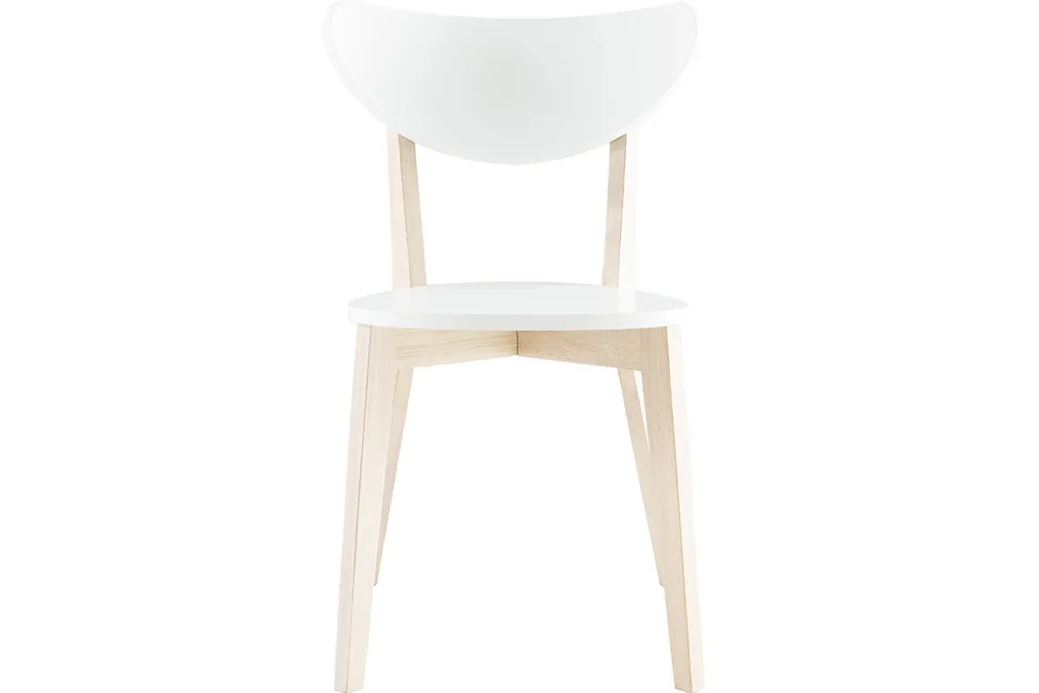 Cheap Miliboo Sillas diseño madera y laminado blanco LEENA (lote de 2)