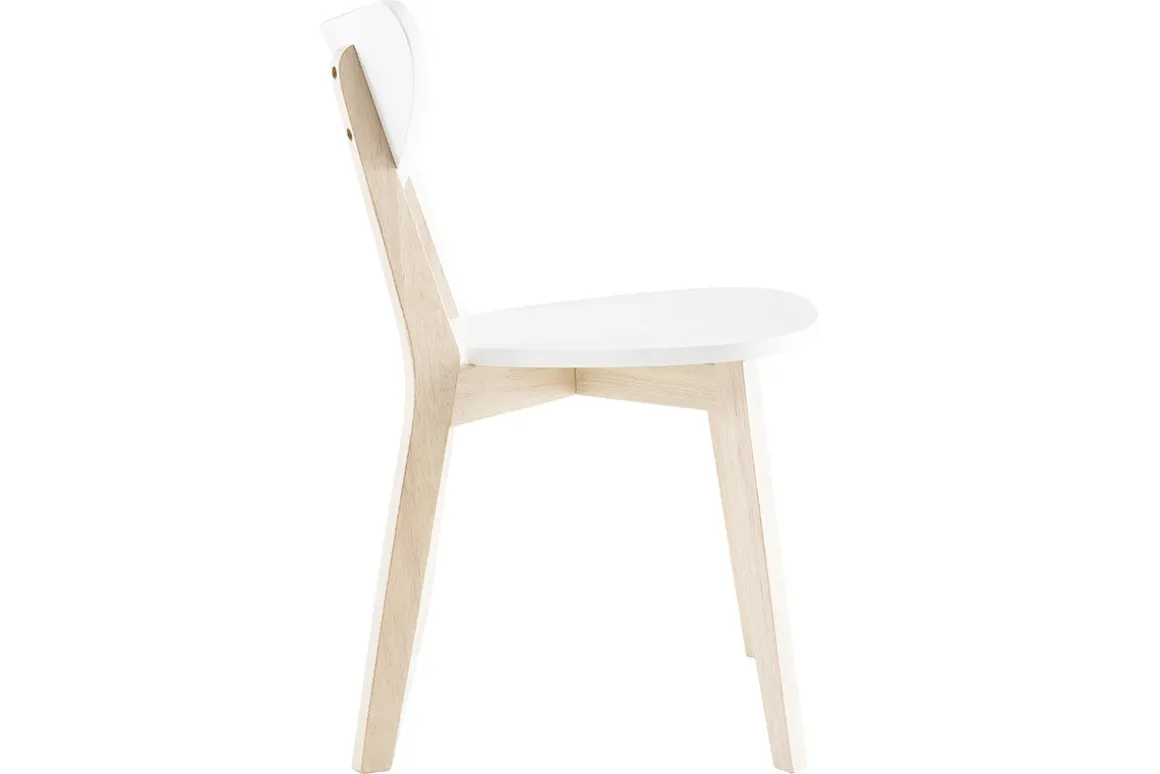 Cheap Miliboo Sillas diseño madera y laminado blanco LEENA (lote de 2)