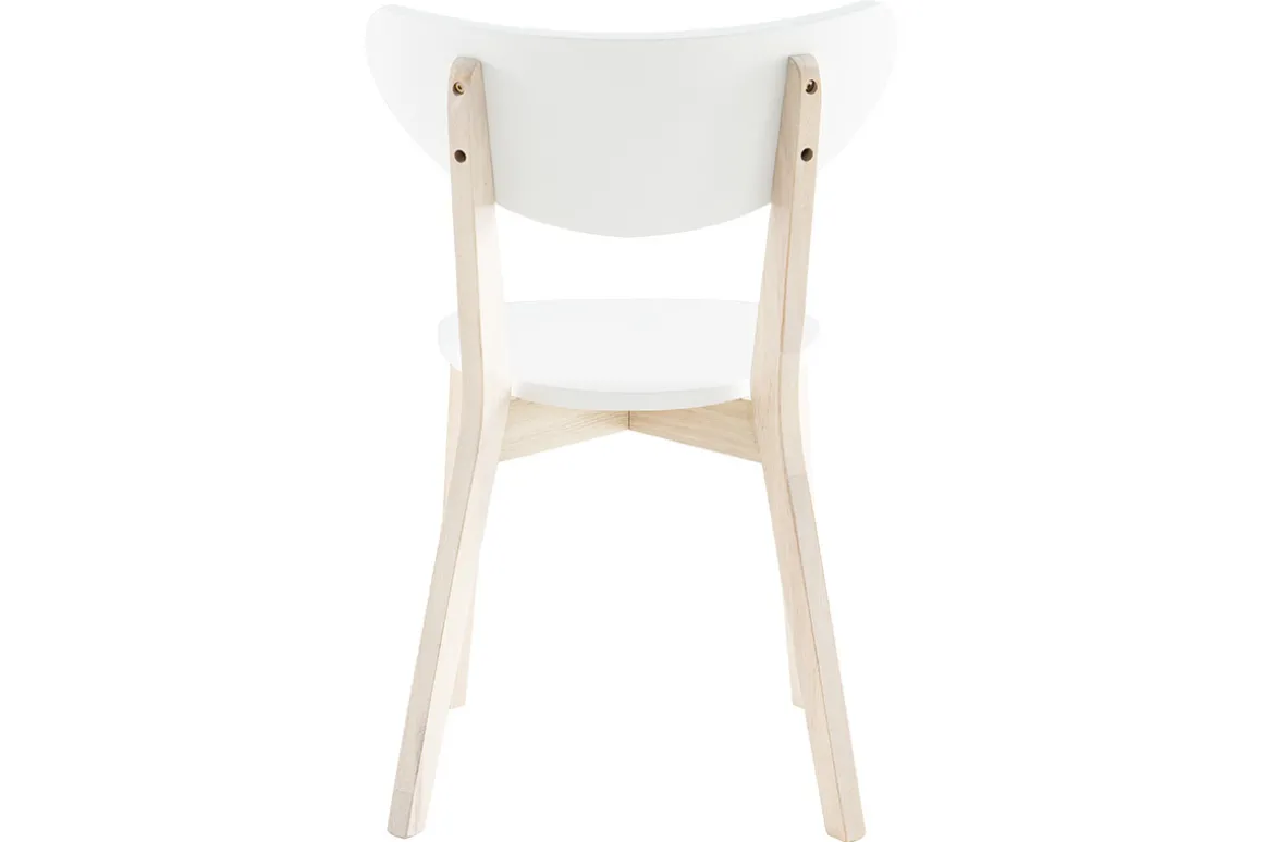Cheap Miliboo Sillas diseño madera y laminado blanco LEENA (lote de 2)