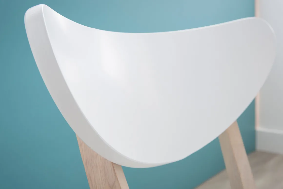Cheap Miliboo Sillas diseño madera y laminado blanco LEENA (lote de 2)