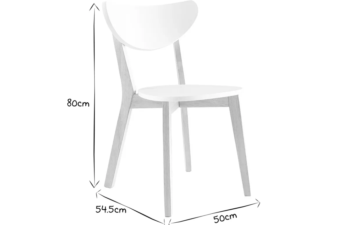Cheap Miliboo Sillas diseño madera y laminado blanco LEENA (lote de 2)