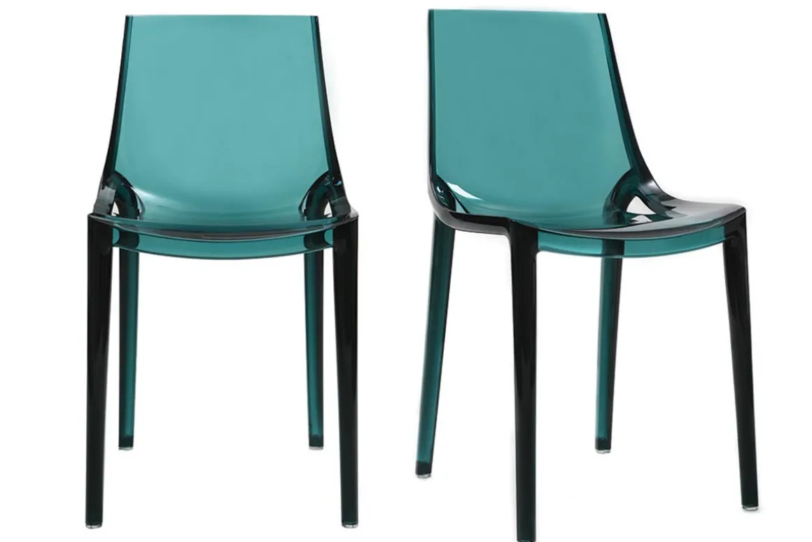Discount Miliboo Sillas diseño verde agua lote de 2 interior / exterior YZEL