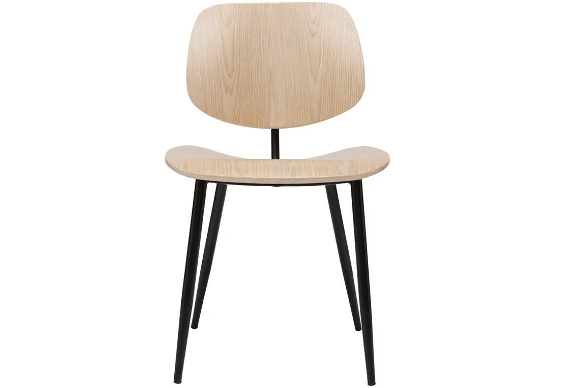 New Miliboo Sillas en madera clara y metal negro (lote de 2) TOBIAS