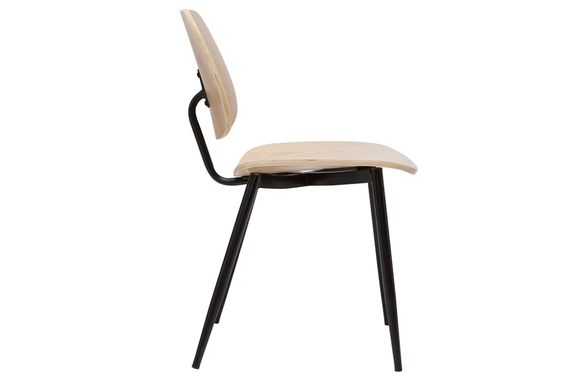 New Miliboo Sillas en madera clara y metal negro (lote de 2) TOBIAS