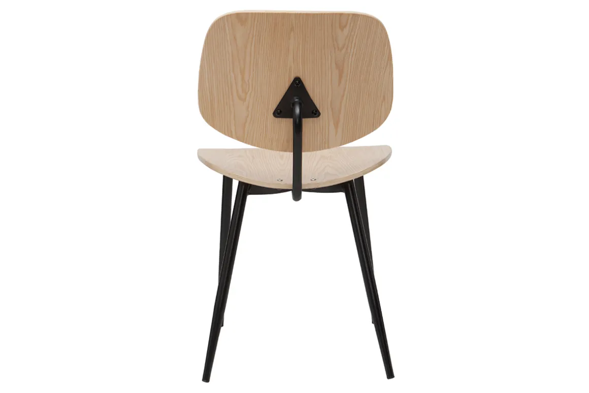 New Miliboo Sillas en madera clara y metal negro (lote de 2) TOBIAS