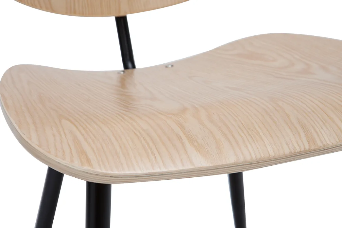 New Miliboo Sillas en madera clara y metal negro (lote de 2) TOBIAS