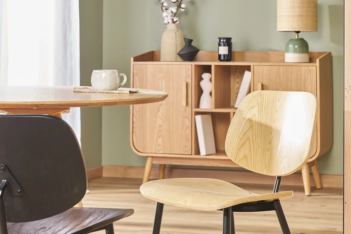 New Miliboo Sillas en madera clara y metal negro (lote de 2) TOBIAS