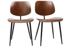 Best Miliboo Sillas en madera oscura y metal negro (lote de 2) TOBIAS