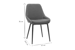 Flash Sale Miliboo Sillas en tejido gris clato (lote de 2) HOLO