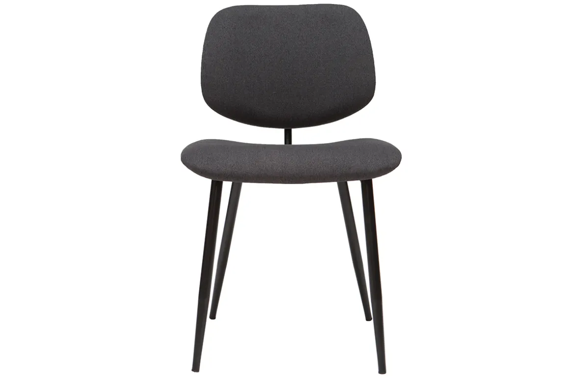Discount Miliboo Sillas en tejido y metal negro (lote de 2) TOBIAS