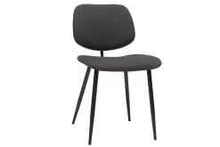 Discount Miliboo Sillas en tejido y metal negro (lote de 2) TOBIAS