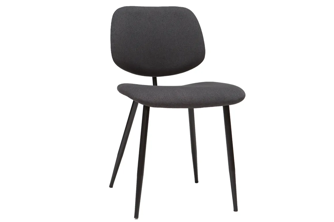 Discount Miliboo Sillas en tejido y metal negro (lote de 2) TOBIAS