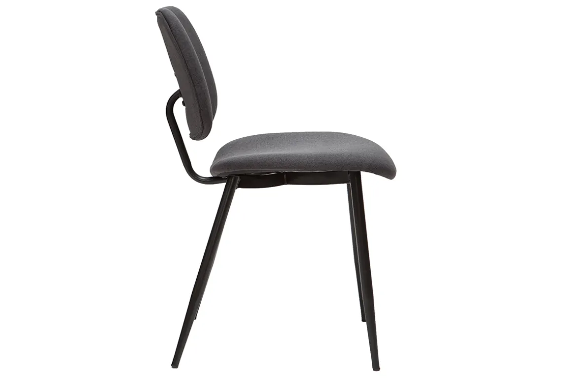 Discount Miliboo Sillas en tejido y metal negro (lote de 2) TOBIAS