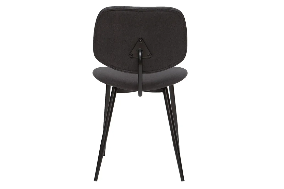 Discount Miliboo Sillas en tejido y metal negro (lote de 2) TOBIAS