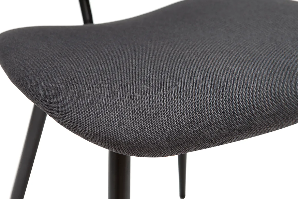 Discount Miliboo Sillas en tejido y metal negro (lote de 2) TOBIAS