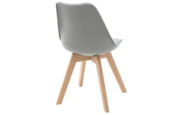 Flash Sale Miliboo Sillas gris claro con patas madera clara (lote de 2) PAULINE