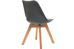 Discount Miliboo Sillas grises con patas madera clara (lote de 2) PAULINE