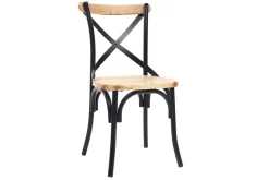 Store Miliboo Sillas industriales en metal negro y madera (lote de 2) JAKE