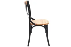 Store Miliboo Sillas industriales en metal negro y madera (lote de 2) JAKE
