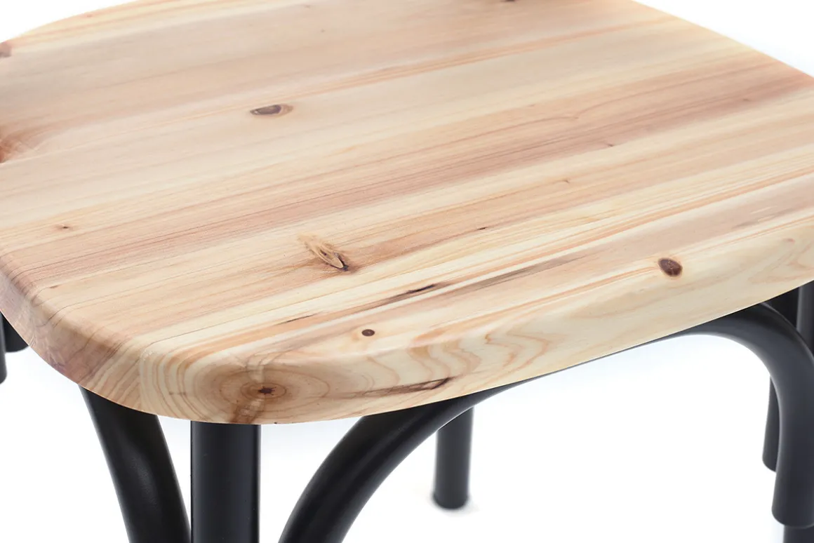 Store Miliboo Sillas industriales en metal negro y madera (lote de 2) JAKE