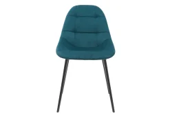 Outlet Miliboo Sillas modernas en terciopelo azul petróleo y metal (lote de 2) COX
