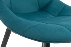 Outlet Miliboo Sillas modernas en terciopelo azul petróleo y metal (lote de 2) COX