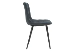 Best Miliboo Sillas modernas tejido efecto terciopelo gris oscuro (lote de 2) PARKER