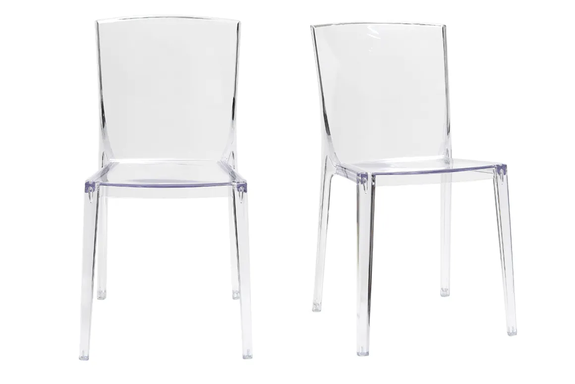 Cheap Miliboo Sillas modernas transparentes lote de 2 ISLAND