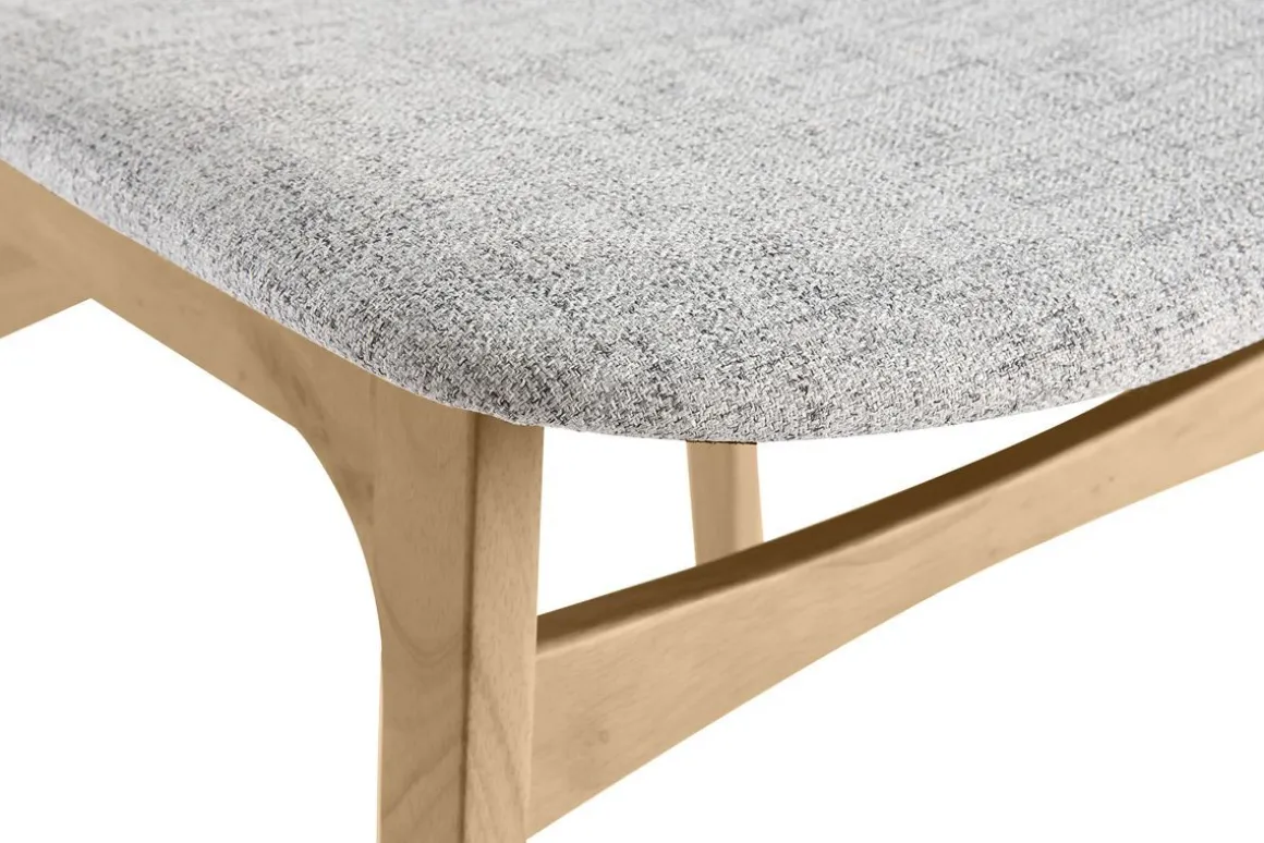 Hot Miliboo Sillas nórdicas en madera clara y tejido gris (lote de 2) ELTON