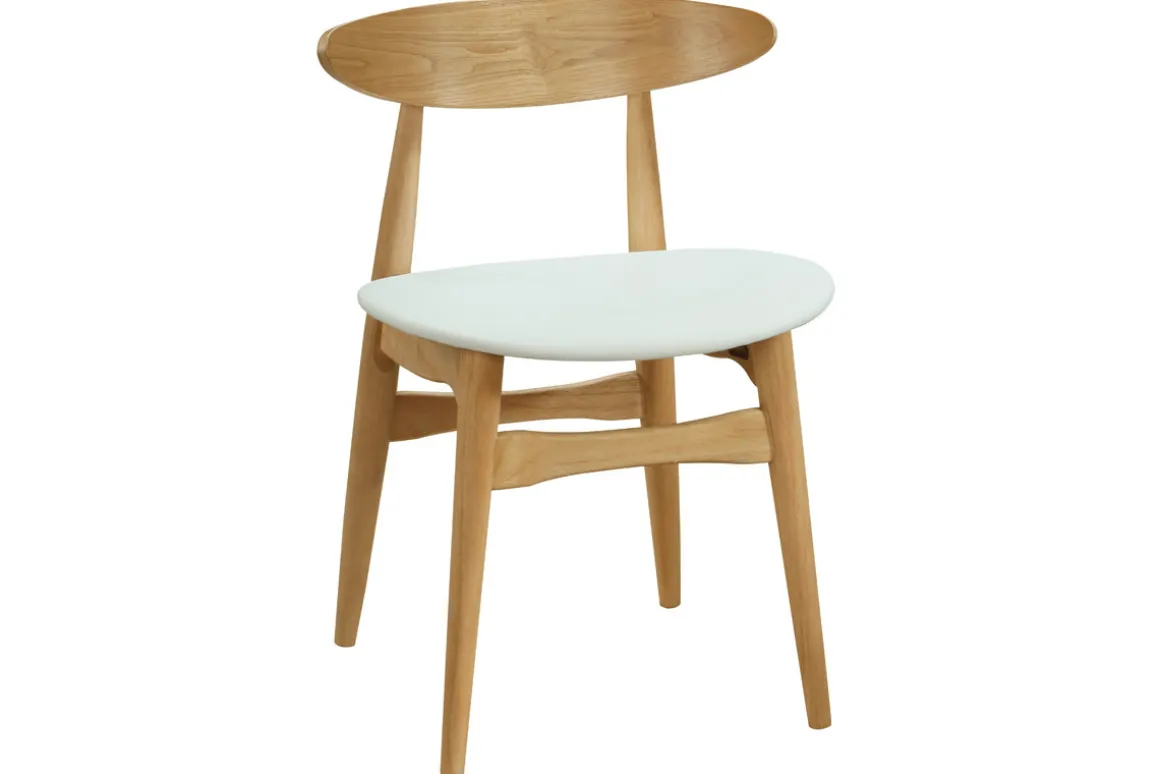 Outlet Miliboo Sillas nórdicas madera clara y blanco (lote de 2) WALFORD