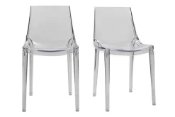 Cheap Miliboo Sillas transparentes diseño lote de 2 YZEL
